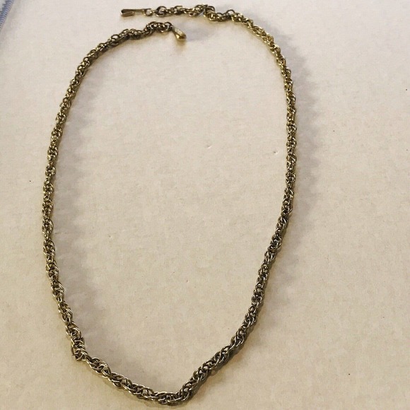 Vintage Coro Gold Tone Open Link Rope Chain Necklace 24" Long Signed - Picture 5 of 7